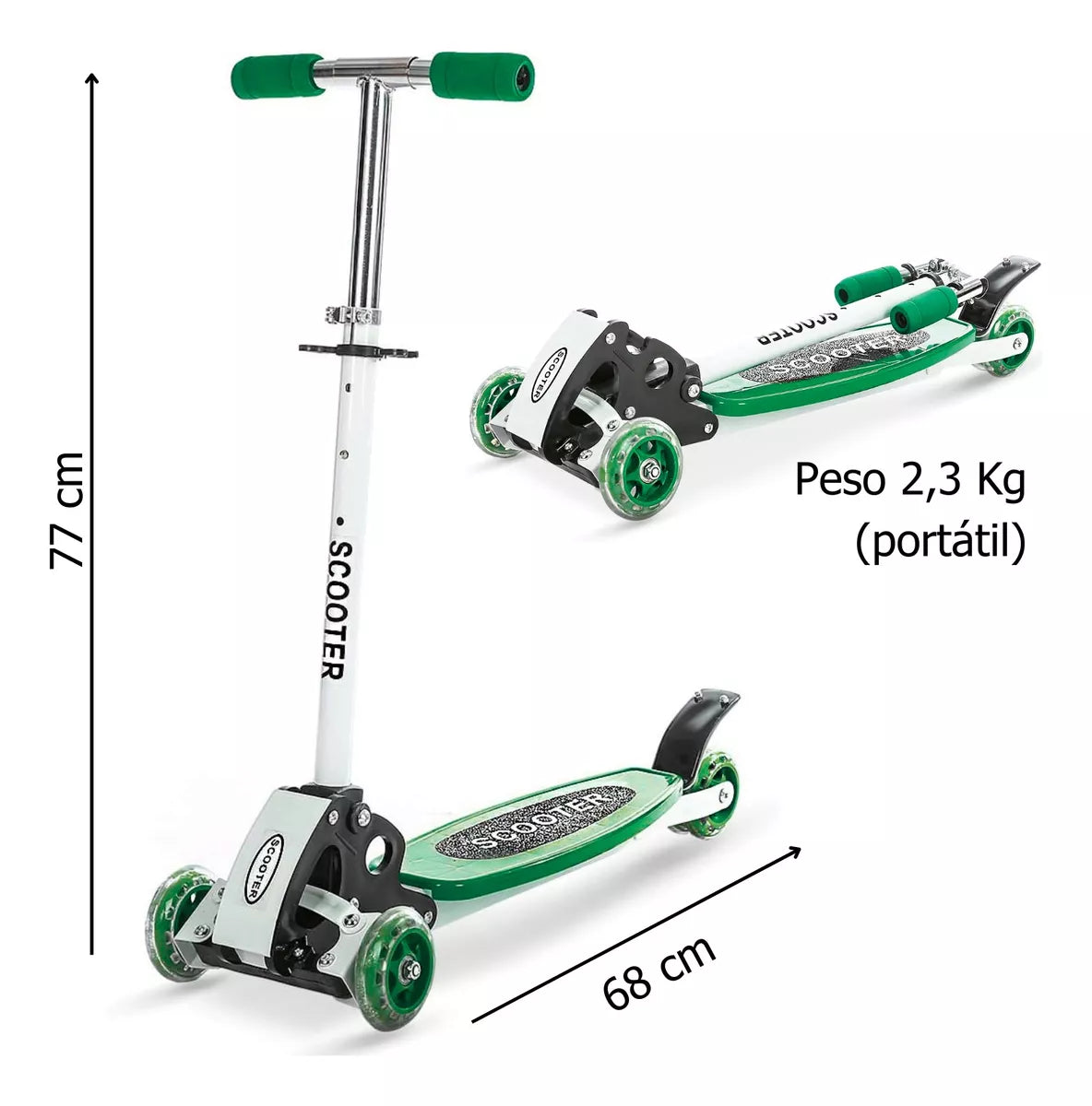 PATINETA SCOOTER MONOPATÍN™ - ALUMINIO 3 RUEDAS CON LED